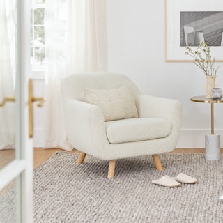 Gabriola 34" Lounge Chair - Ivory Bouclé thumbnail 3