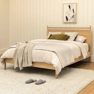 Lenia Queen Panel Bed - White Oak thumbnail 2