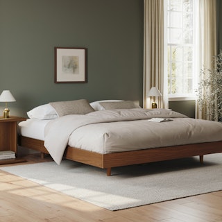 Basi King Bed Frame - Smoked Oak