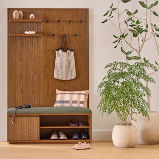 Kouva 47" Bench - Smoked Oak and Algonquin Green