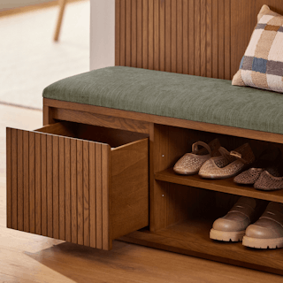 Kouva 47" Bench - Smoked Oak and Algonquin Green thumbnail 3