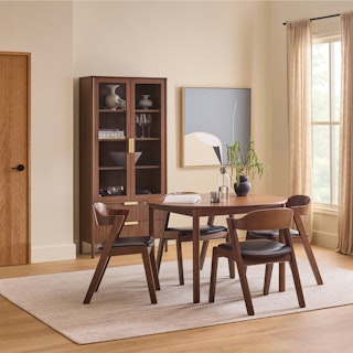 Heidi 48" - 67.75" Extendable Round Dining Table - Walnut thumbnail 2