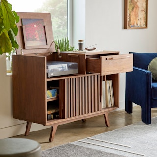 Jokuna 48" Vinyl Media Unit - Walnut thumbnail 2
